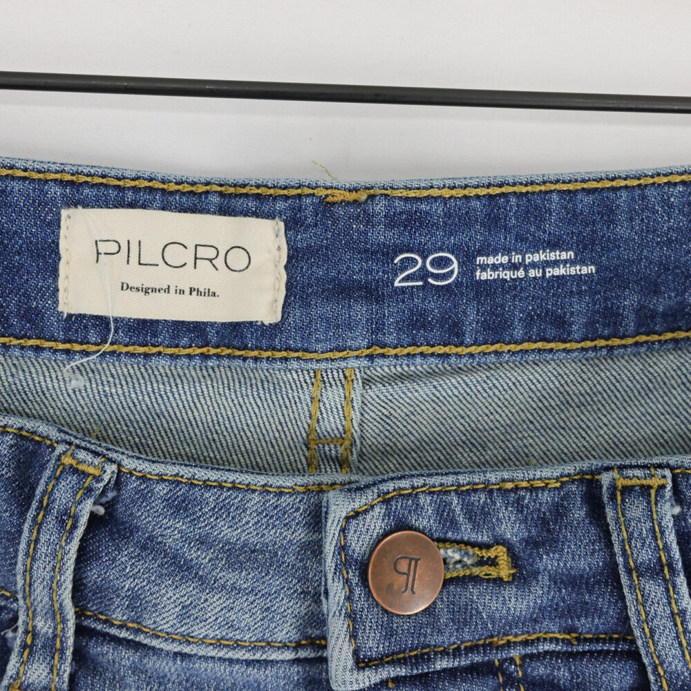 Pilcro Kenna Jeans Womens 29 Blue Mid Rise Heritage Curved Wide Barrel Leg - Picture 9 of 11